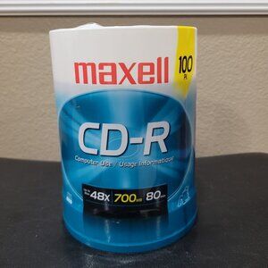 Maxell NEW CD R 100 Pack Recordable 48x Speed 700MB 80 Sealed Min
